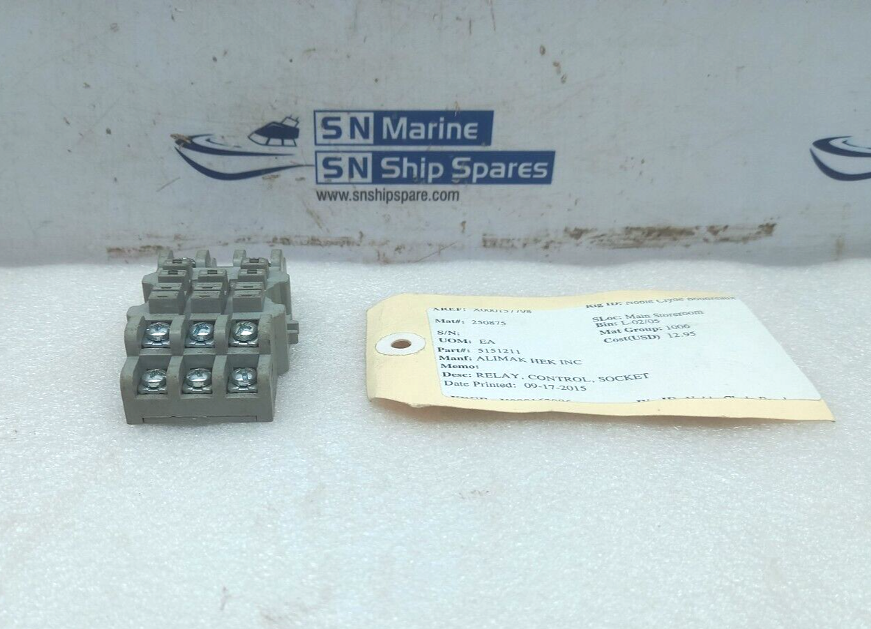 Tyco 27E121 Control Relay Socket P&B Alimak 5151211 2PCs In Lot