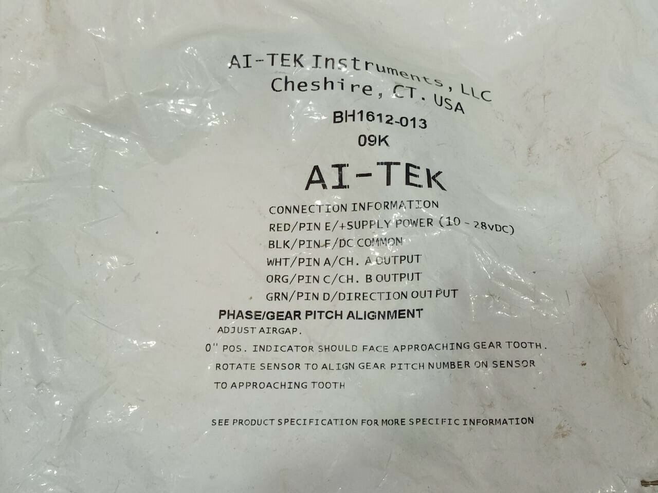 AI-TEK BH1612-013 Bi-Directional Hall Effect Sensor 09K / BH1612013