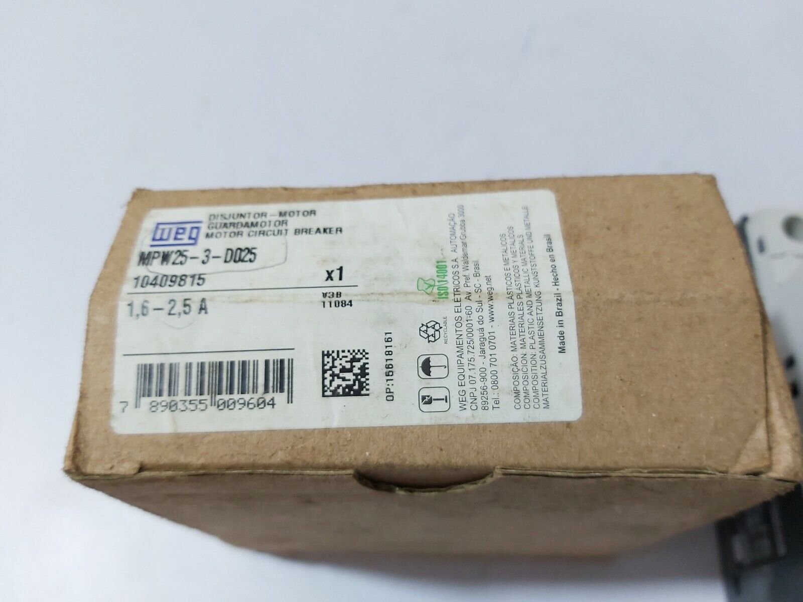 WEG MPW25-3-D025 MOTOR CIRCUIT BREAKER 