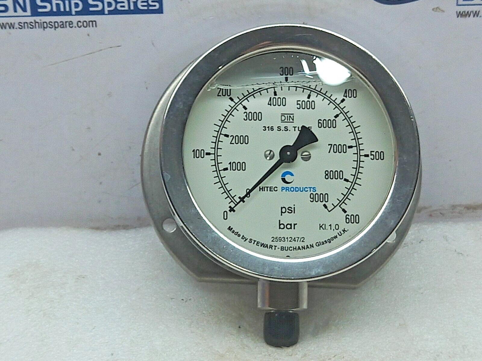Stewart SBG-634GF-DIN-100-1/4IN BSP-60.0 Pressure Gauge 100MM Dial 0-60KPA