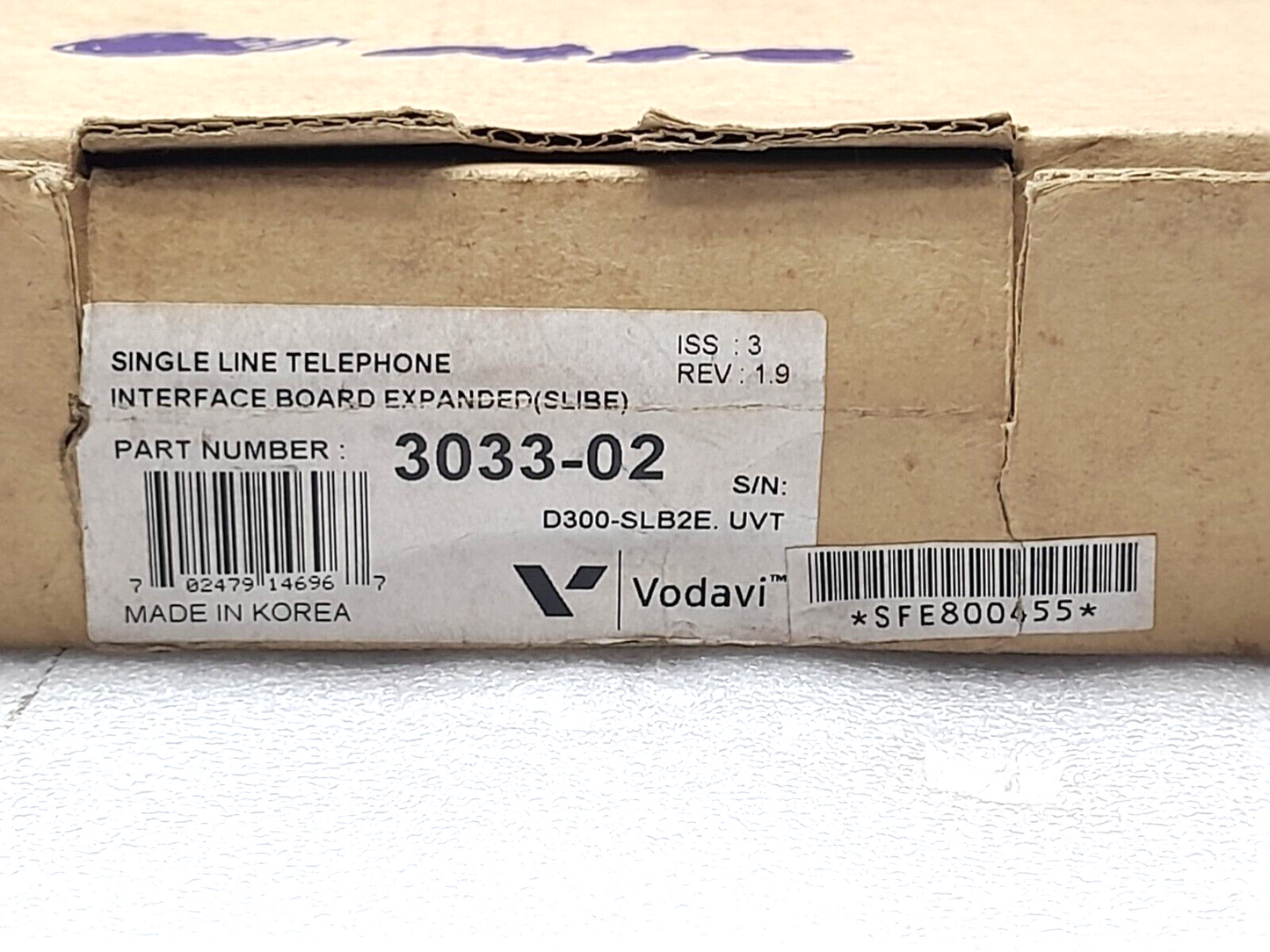 Vodavi 3033-02 Interface Board Expanded (SLIBE) ISS 3 Rev 1.9 LGK-300 SLIB2E