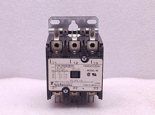 Tyco Electronics 3100-30Q928WA Contactor Model 98 30FLA 40AMP