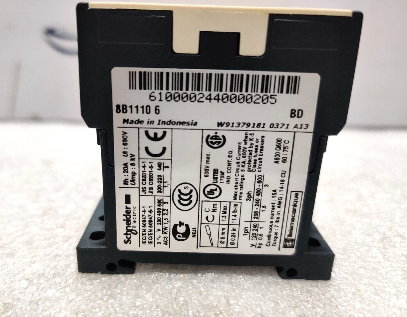 Schneider Electric LP1K0610BD Control Contactor 24V DC Telemecanique