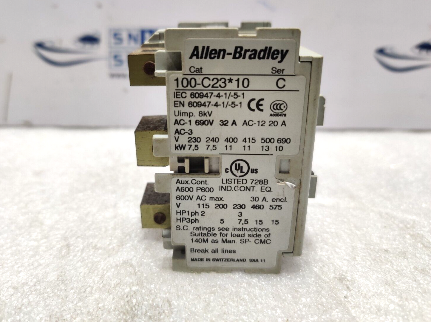 Allen Bradley 100-CS23*10 Contactor Series C 600V AC