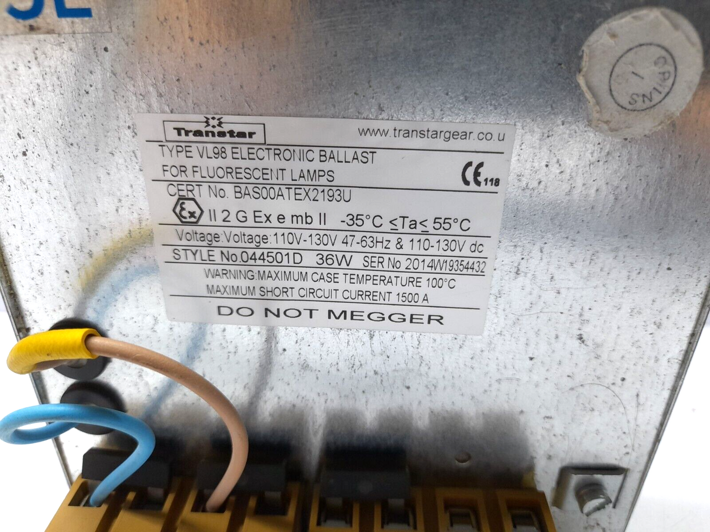 Transtar VL98 Electronic Ballast For Fluorescent Lamps VL98 36W HF Ball LV V0445