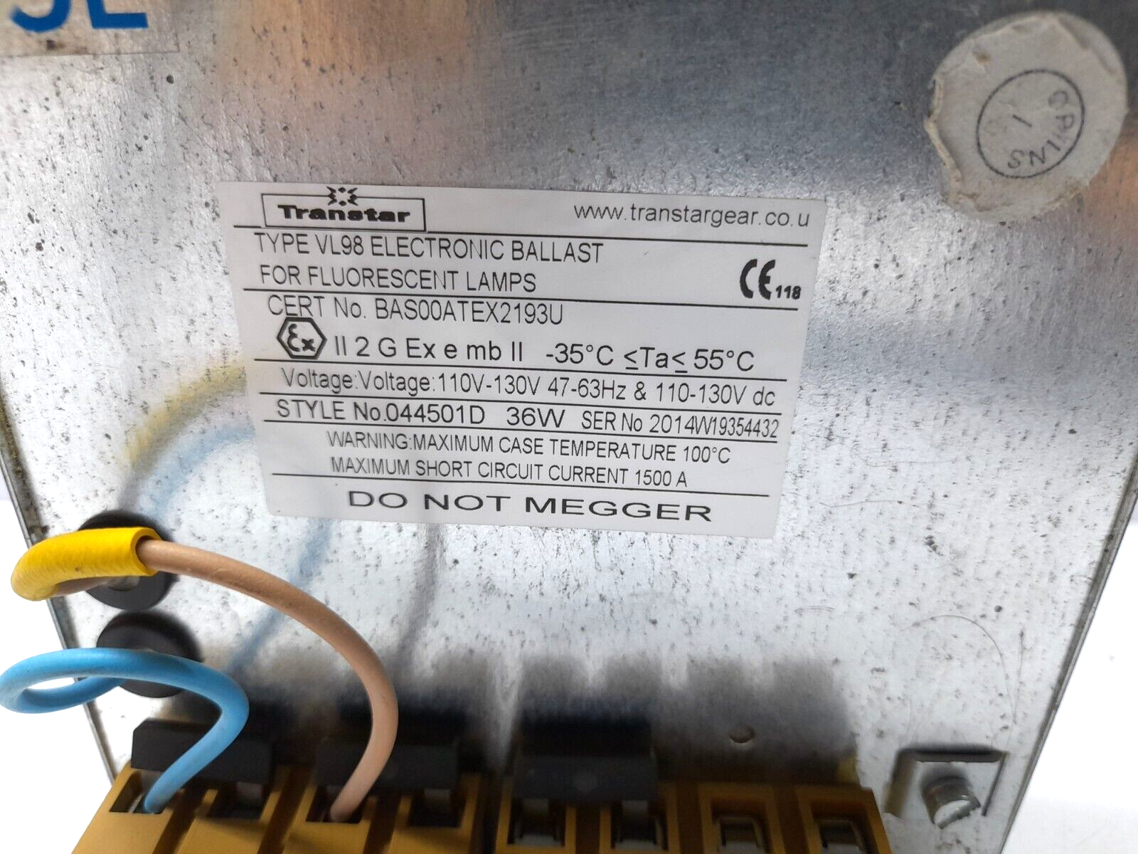 Transtar VL98 Electronic Ballast For Fluorescent Lamps VL98 36W HF Ball LV V0445