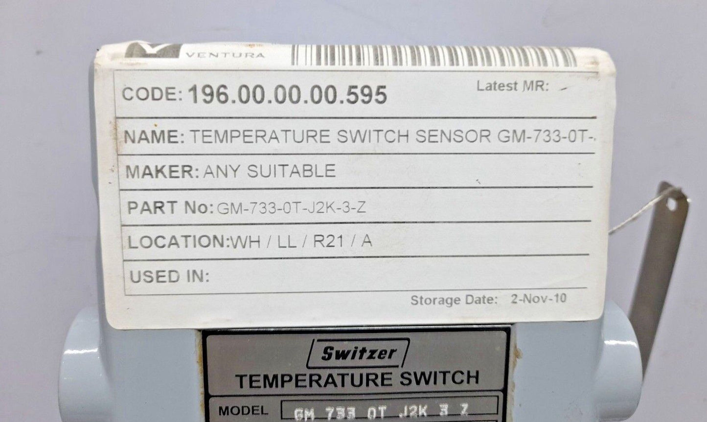 Switzer GM 733 0T J2K 3 Z Temperature Switch 20 To 100◦C 47-TS-0001