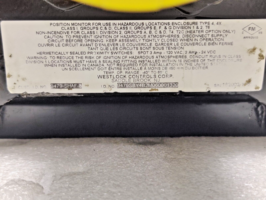 Westlock Controls 9479-SHAF-8 Explosion Proof Rotary Position Monitor -40To60 C