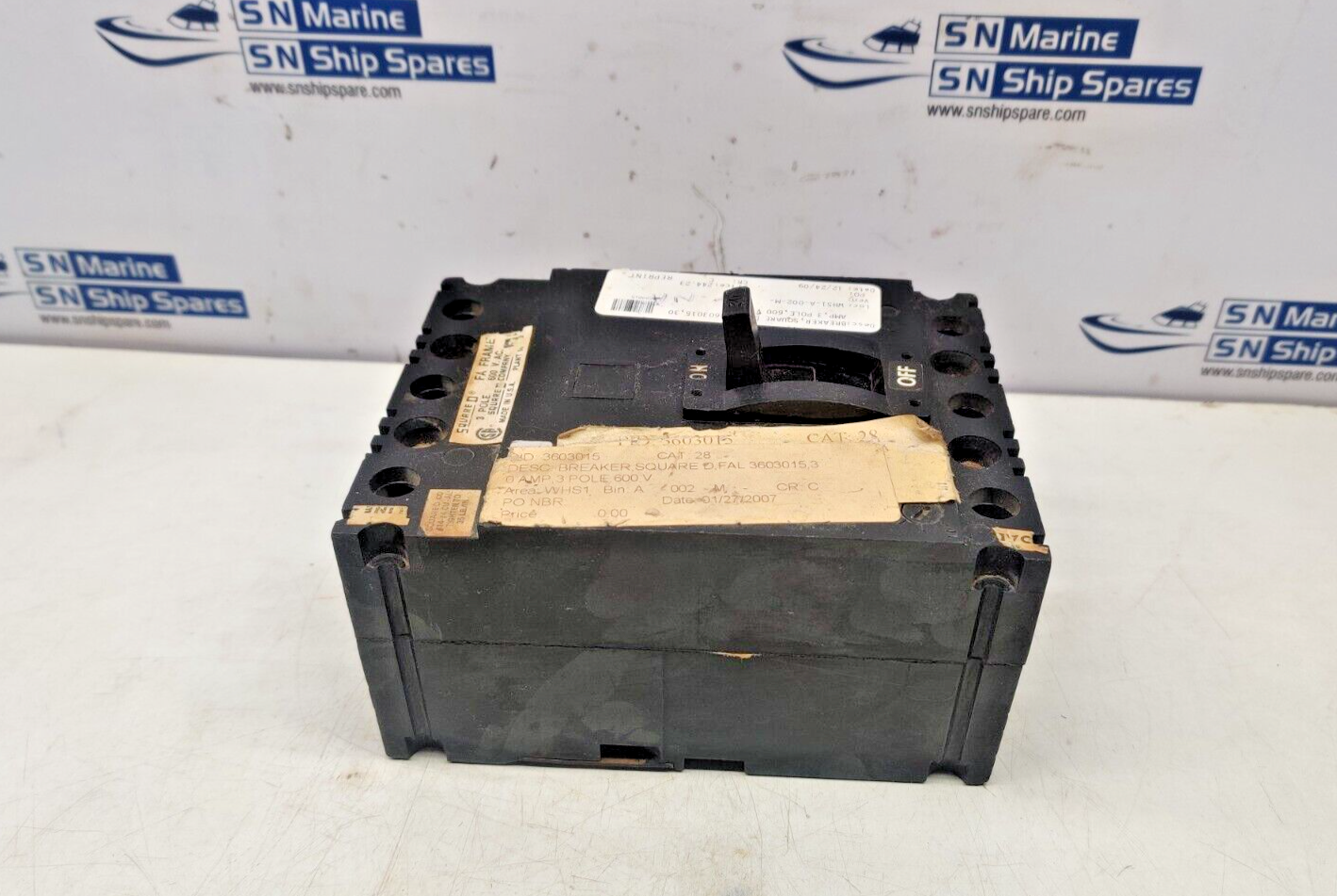 Square D 3603015N Circuit Breaker 3Pole 600VAC 30AMP