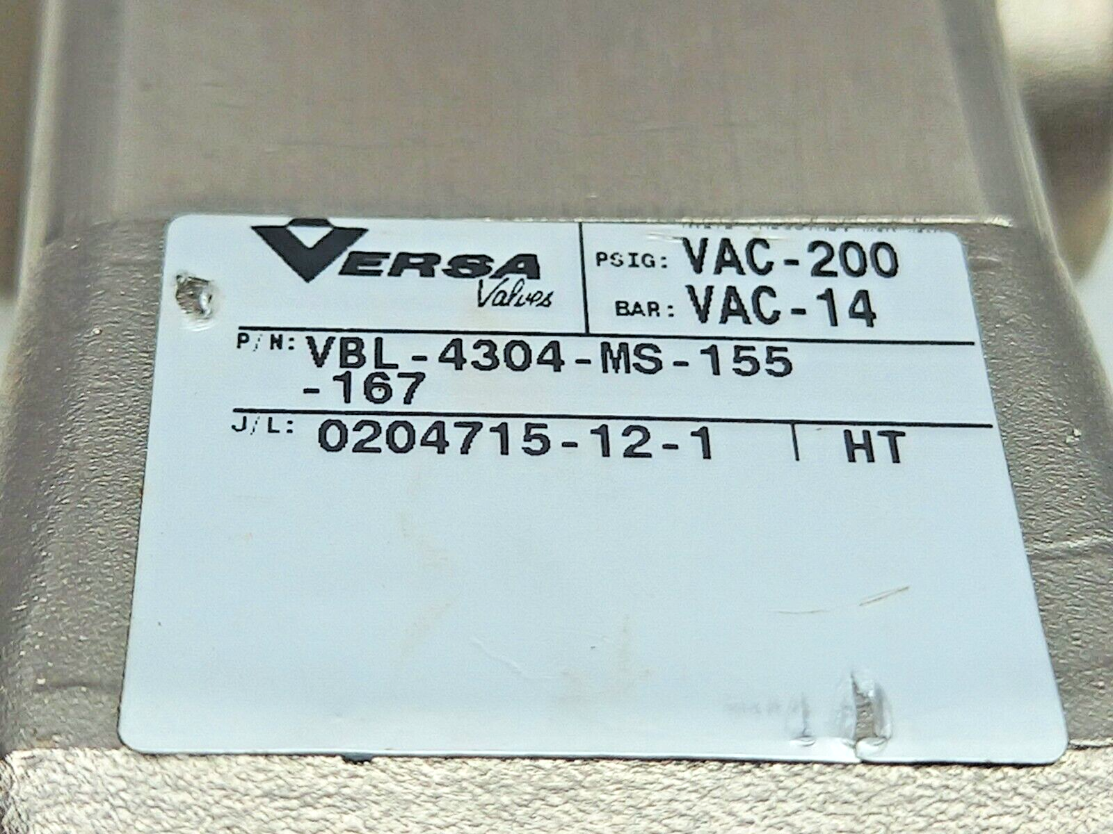 Versa VBL-4304-MS-155-167 Air Valve 0204715-12-1