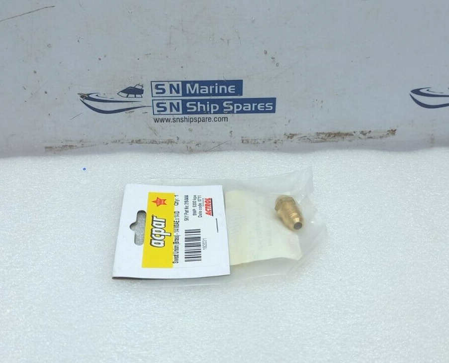 Actrol 218-0404 Sweat Union (Brass)-1/4 MSAE x 1/4ID 5PCs In Lot