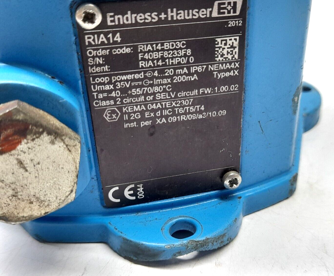 Endress + Hauser RIA14 Loop Powered Process Indicator For Field Mounting RIA14-B