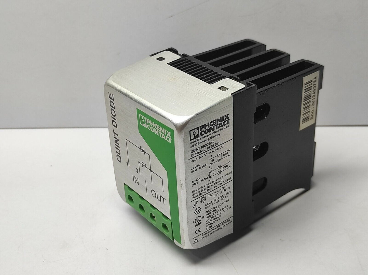 Phoenix Contact Quint-Diode/40 Quint Diode 29 38 96 3 Input 24VDC Max 30VDC