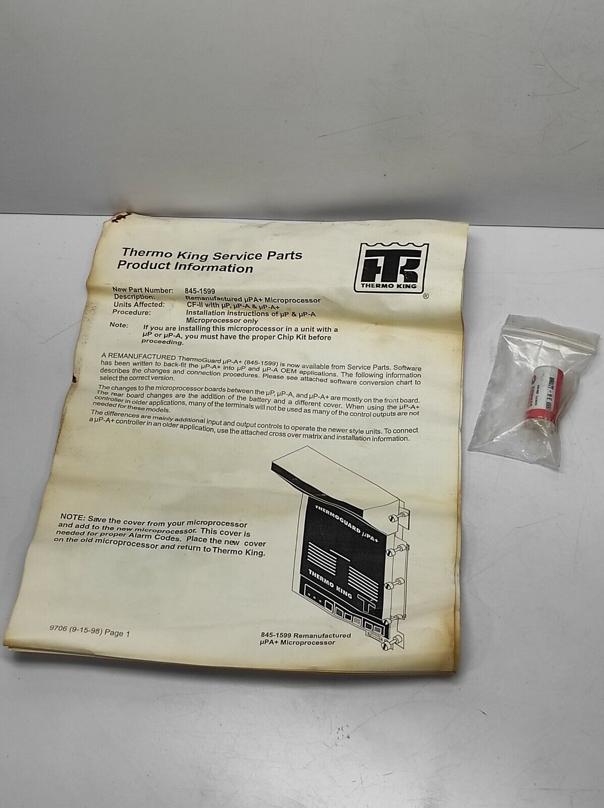 Thermo King 845-1599 Thermoguard µP/µP-A/µP-A+ Temperature Controller Display