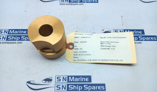 Alfa-Laval 54550501 Bushing For 104 Seperator Fuel Oil 2PCs In Lot