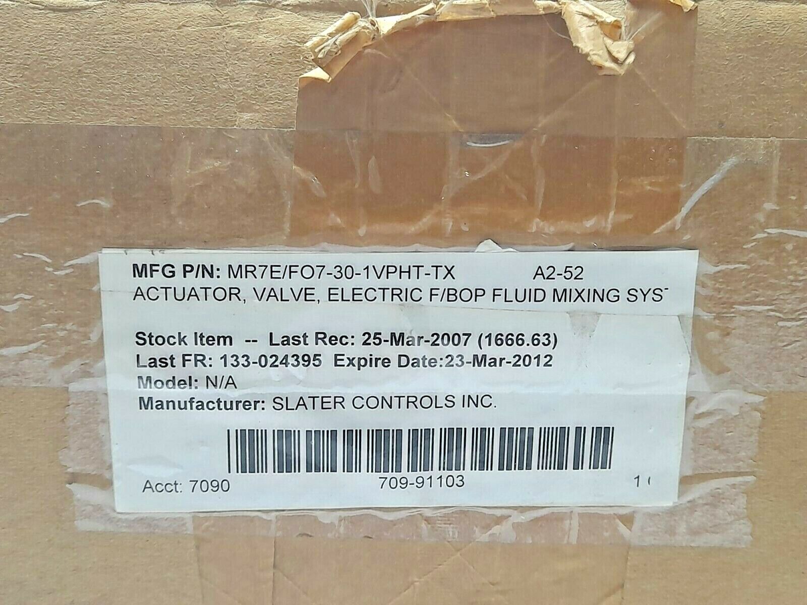 Slater Controls MR7EF07-30VPTXHT Electric Valve Actuator