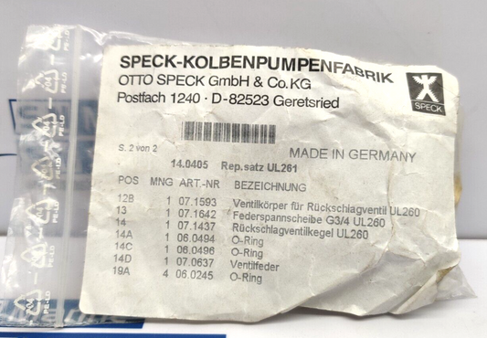 Speck UL261 Repair Kit For Valve