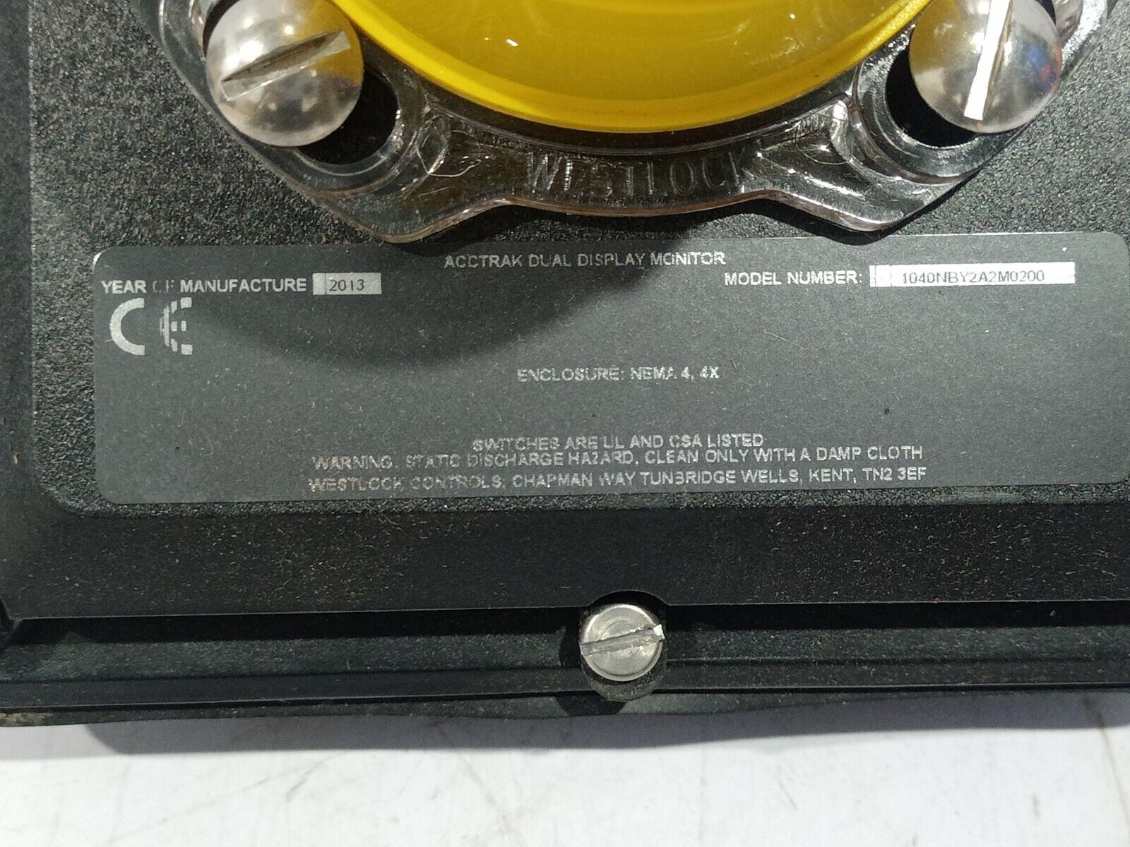 Westlock 1040NBY2A2M0200 Valve Position Indicator Acctrak Dual Display Monitor