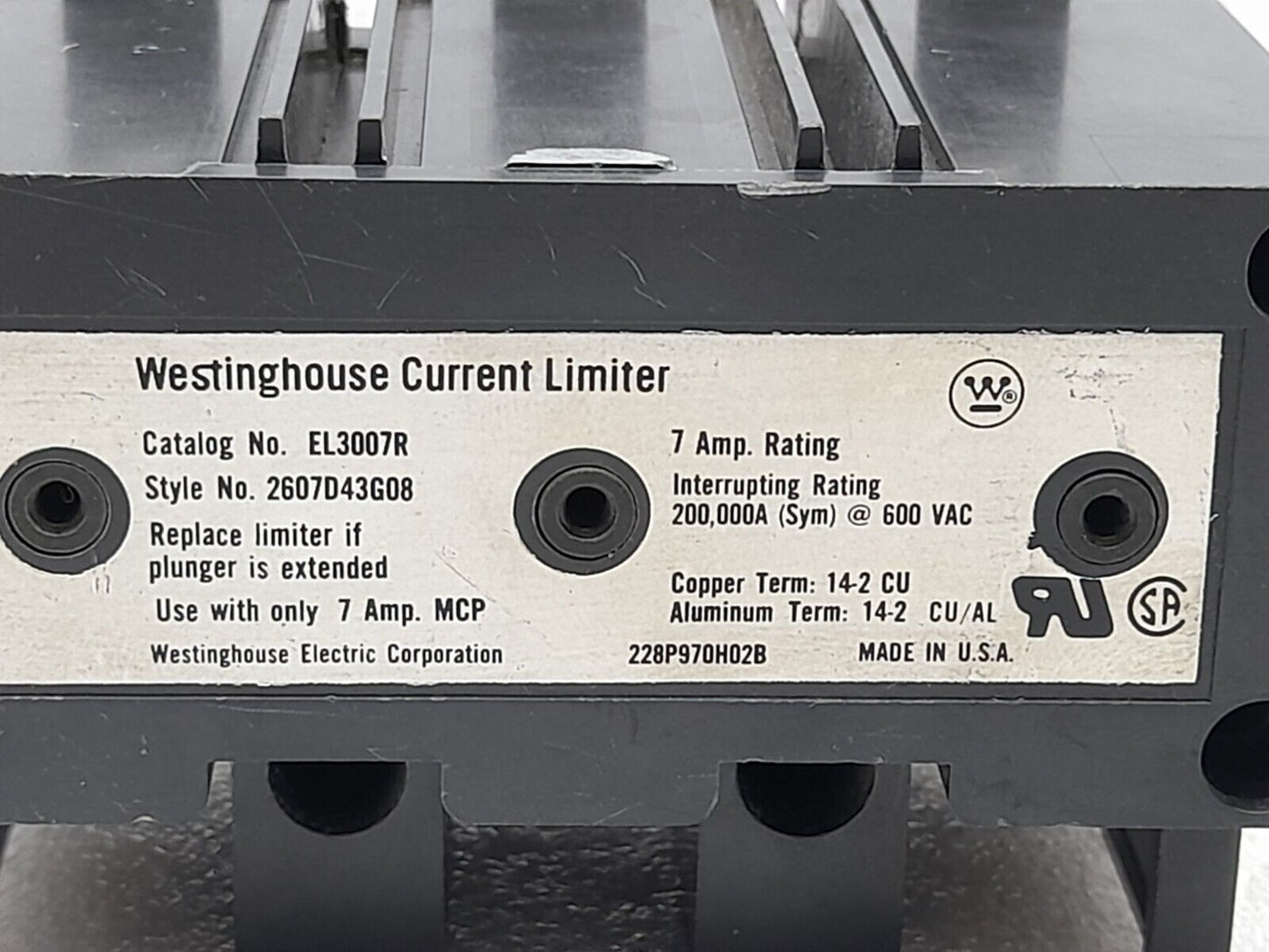 Westinghouse EL3007R Current Limiter 7A Rating