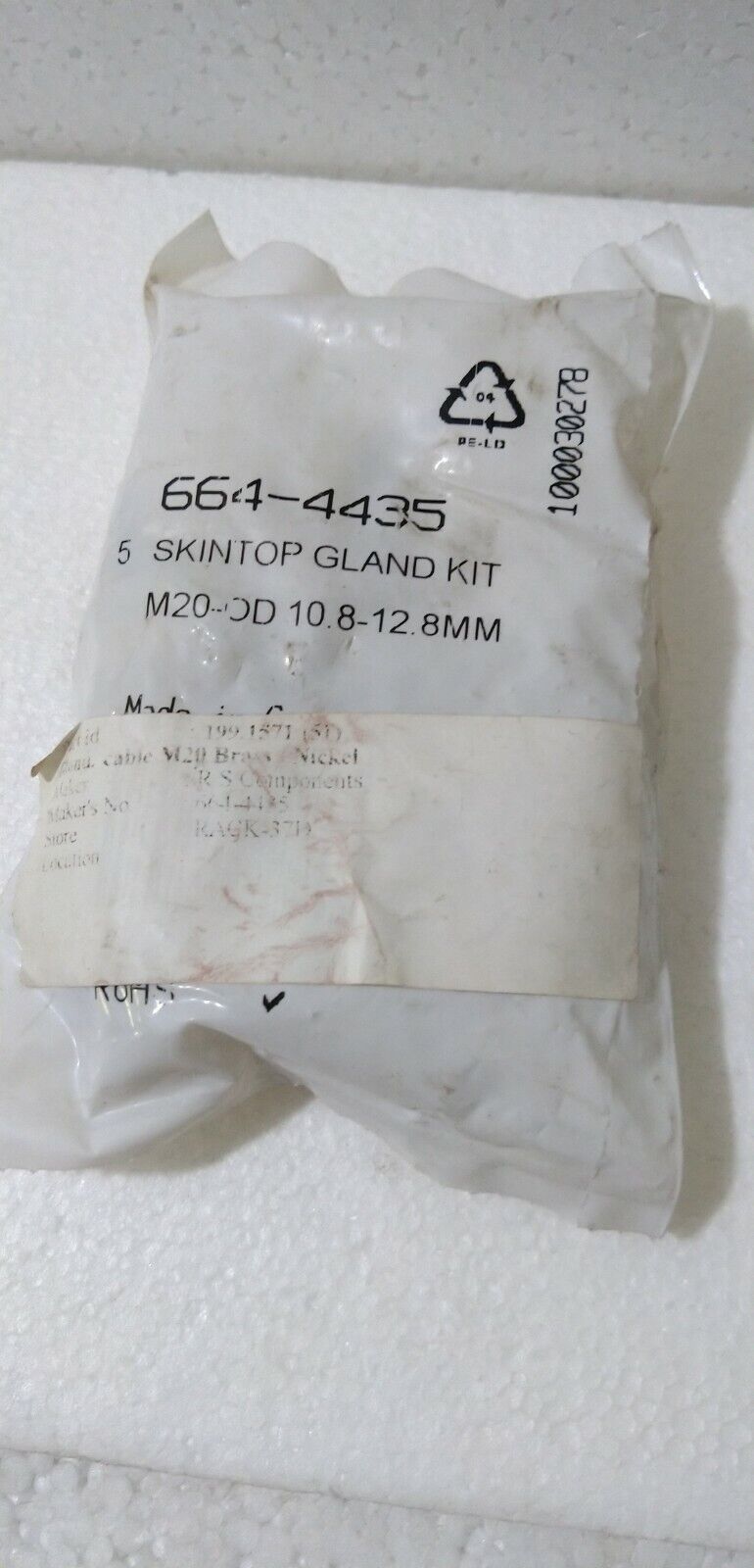 405-8839 Skintop MS M20 /664-4435 Skintop Gland Kit M20-OD10.8-12.8MM 1 Bag of 5