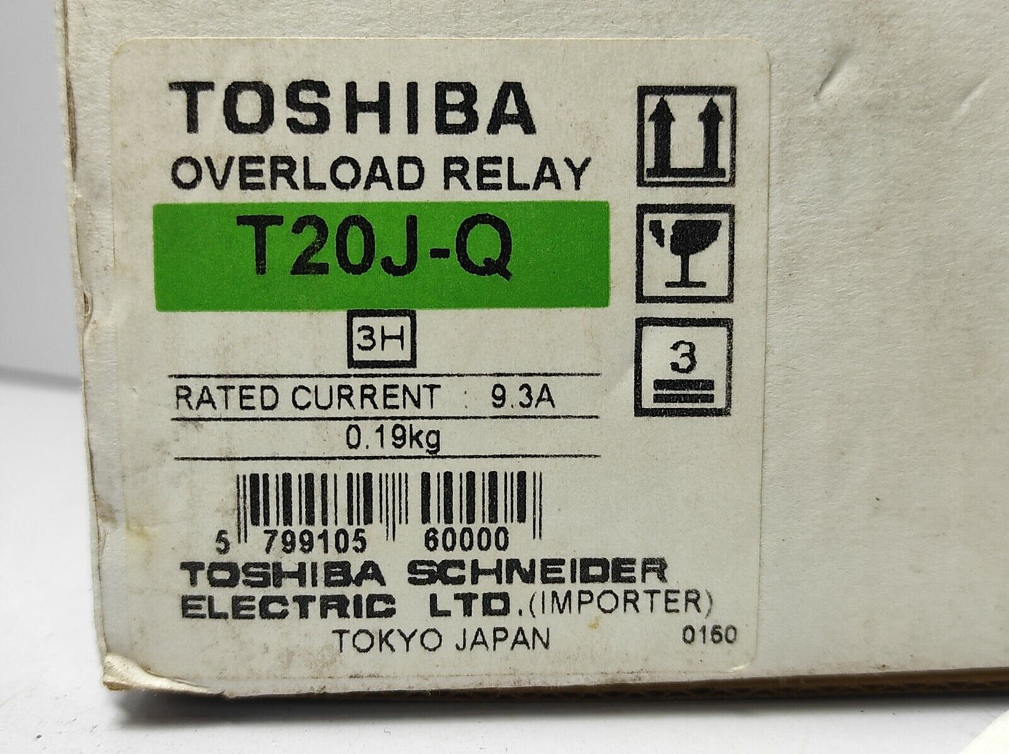 Toshiba T20J-Q Overload Relay 3H Rated Current 9.3A