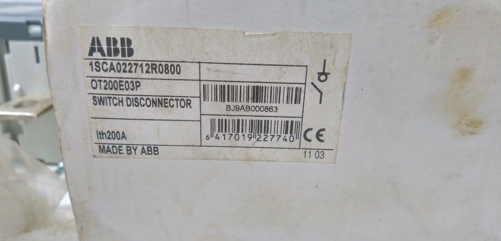 ABB OT200E03P Disconnector Switch 