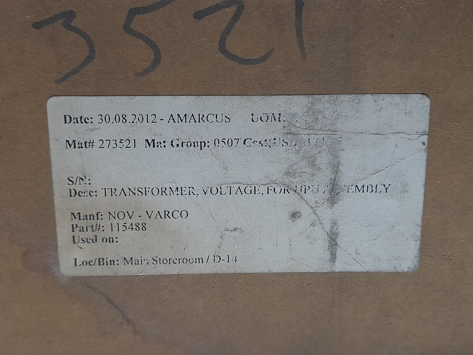 ACME TB-81003 Industrial Control Transformer 250VA 50/60Hz TB81003 NOV 115488