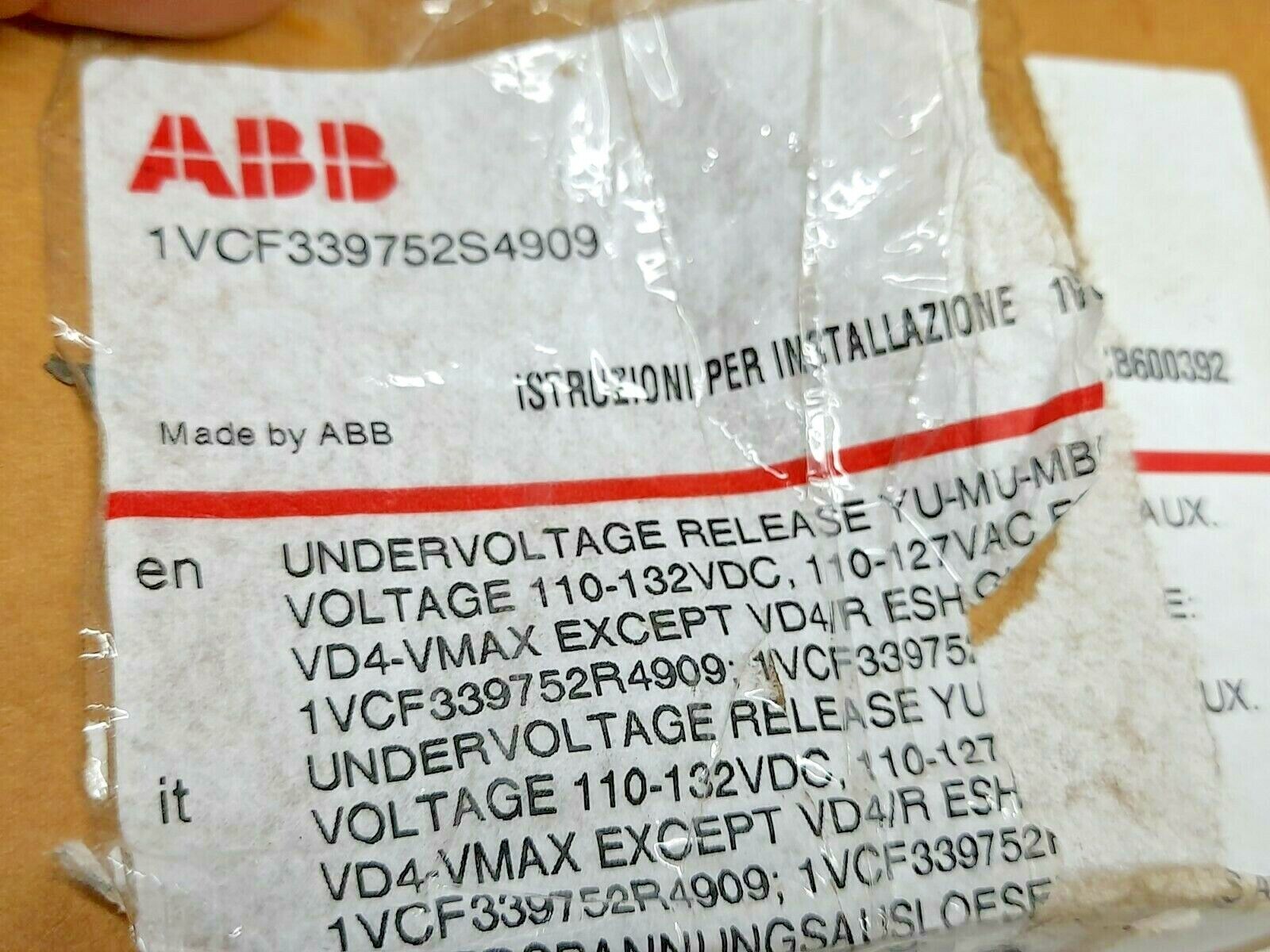 ABB 1VCR002948G0003 1VC116007453A0A Undervoltage Relay 952920 110-132VDC 110-127