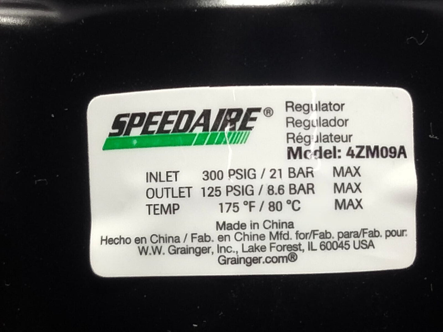 Speedair 4ZL99 Filter/Regulator/Lubricator 5 To 150 PSI 4ZL09A 4ZM09A 4ZL58A