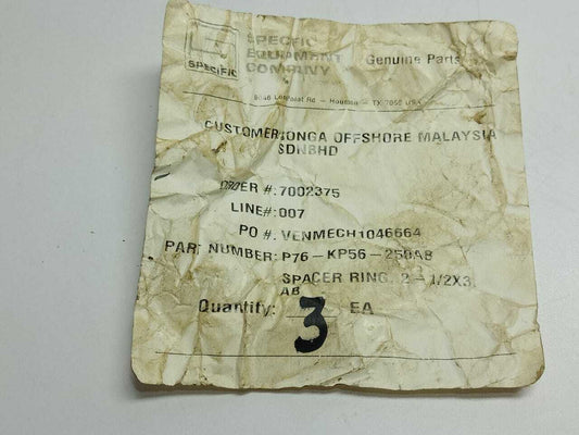 Specific Equipment Company P76-KP56-250AB Spacer Ring 2-1/2x3