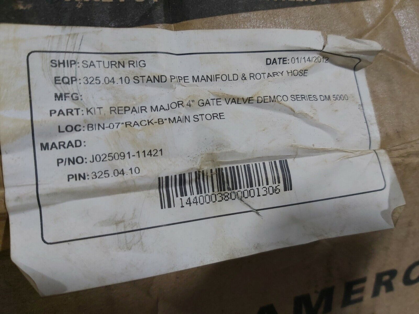 DEMCO DM 5000 REPAIR KIT MAJOR 4" GATE VALVE SER-DM 5000 COOPER CAMERON VALVE