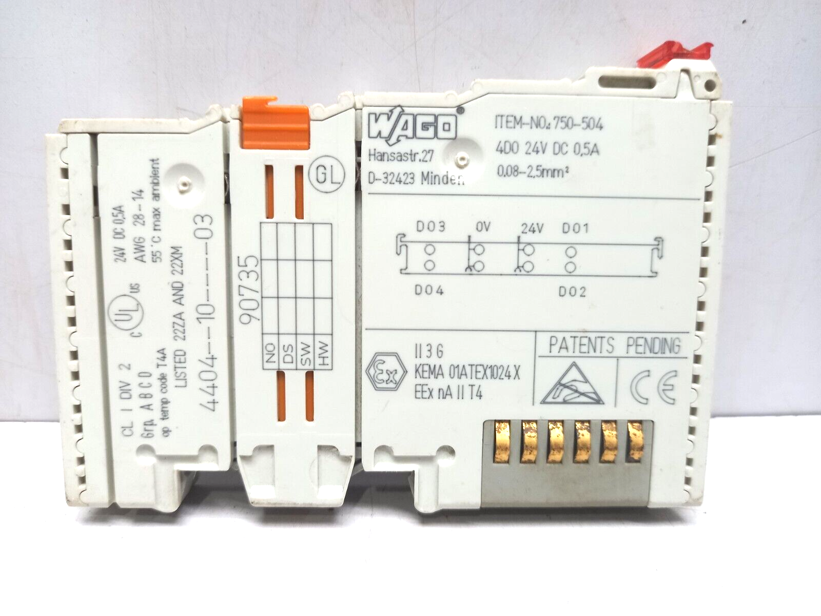 Wago 750-504 4 Channel Digital Output Module 4DO 24V DC 0.5A