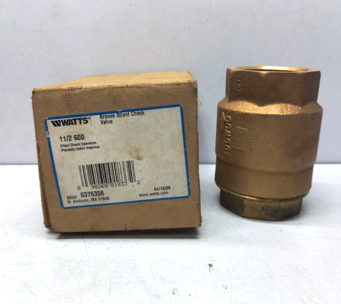 Watts 0376356 1 ½ 600 Bronze Silent Check Valve 400W00