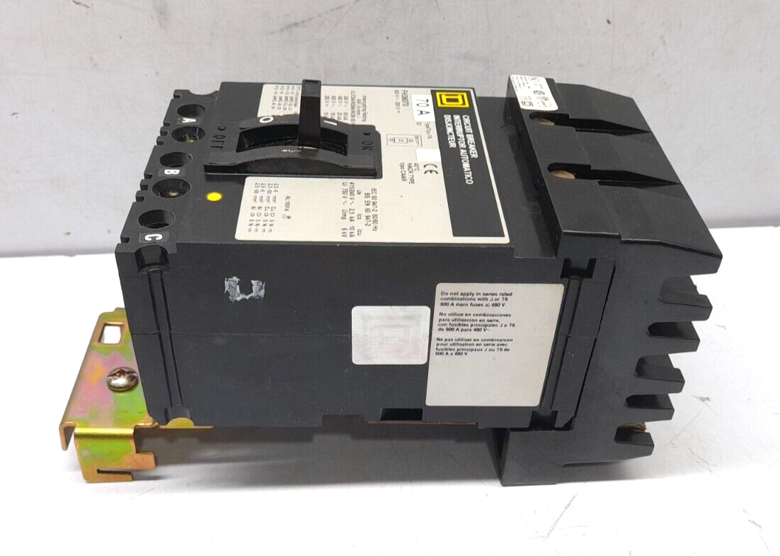 Square D FH36070 Circuit Breaker 600V~ 250VDC 50_60Hz 70A 3P