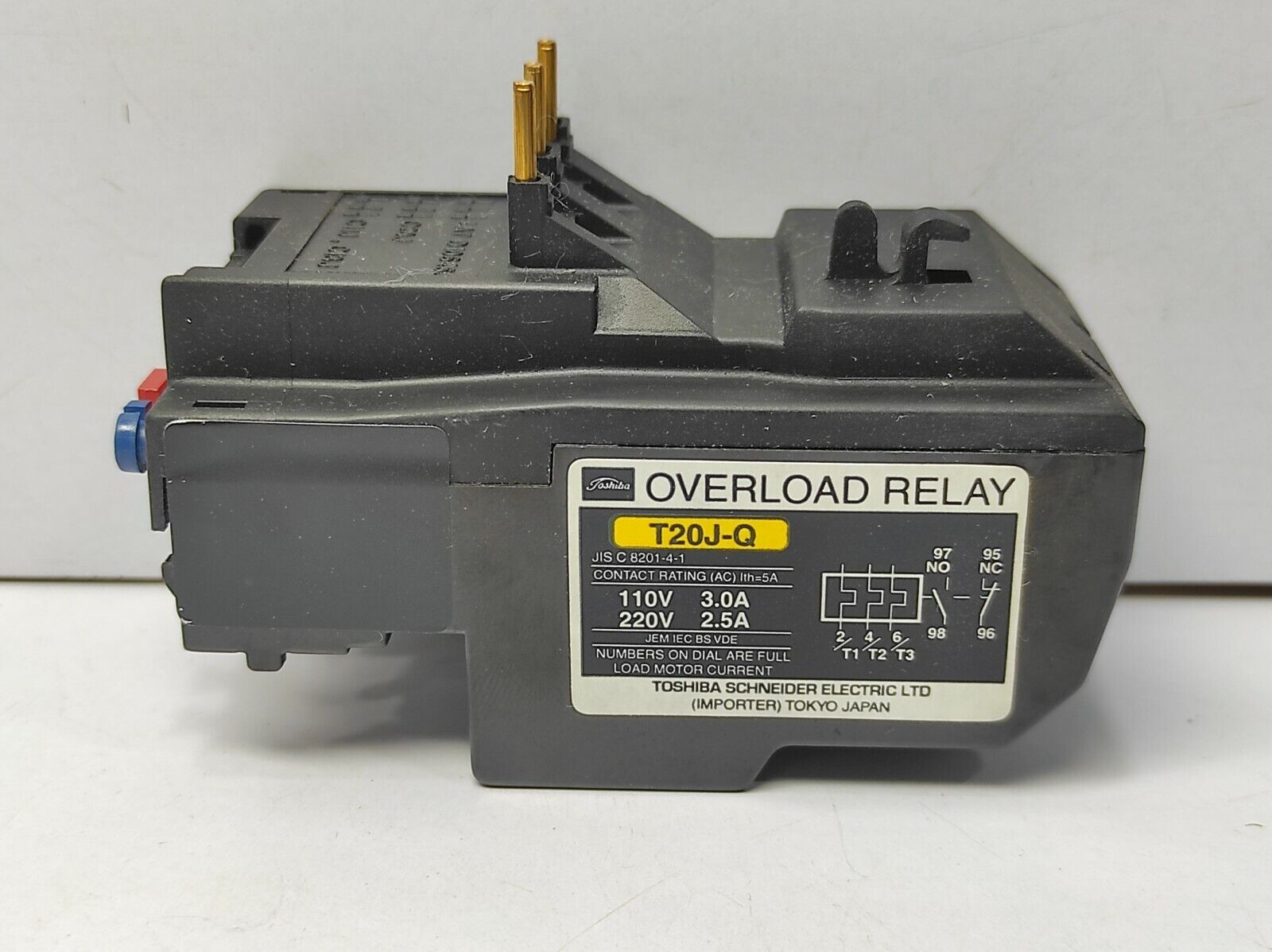 Toshiba T20J-Q Overload Relay 3H Rated Current 9.3A