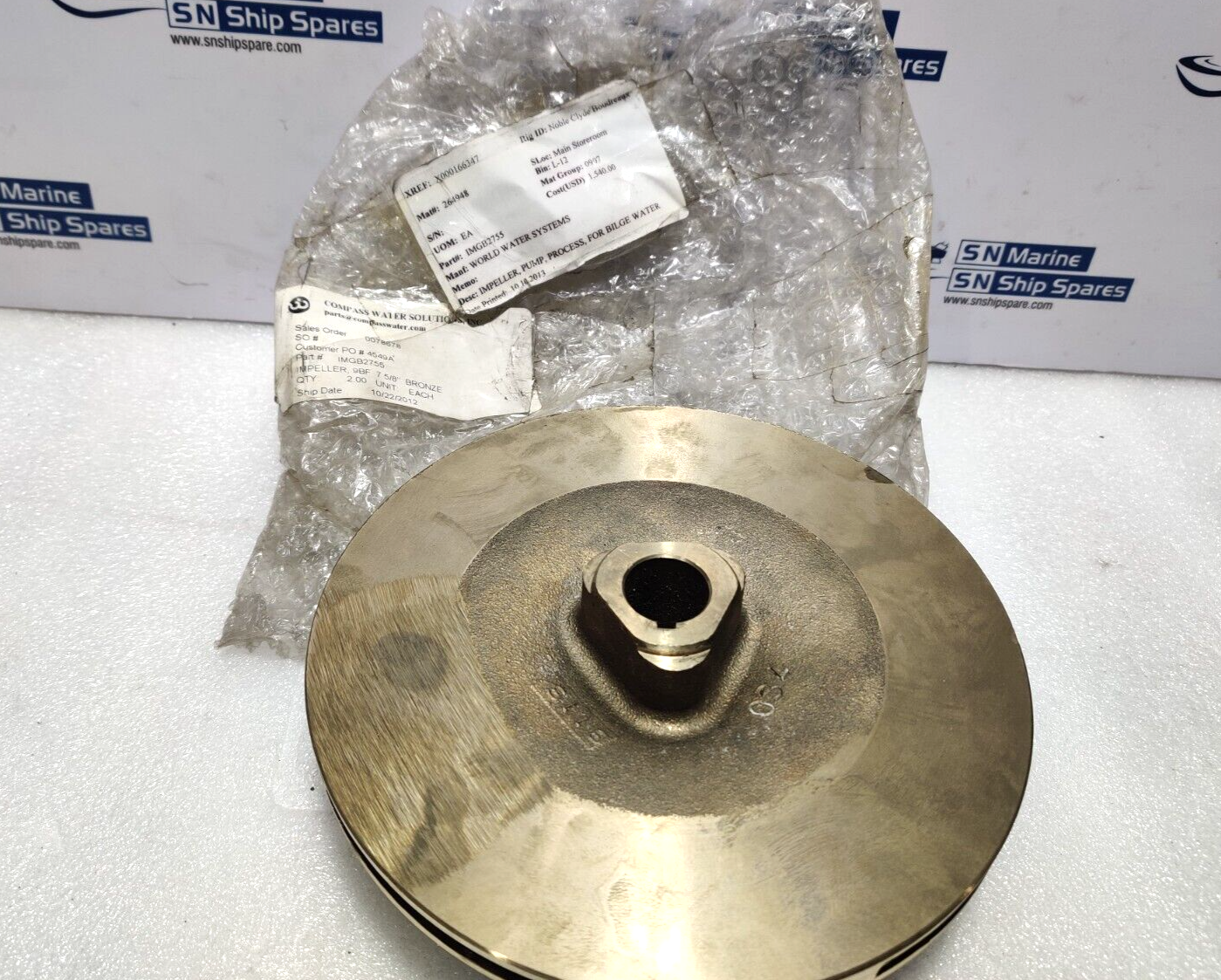 World Water IMGB2755 Pump Process Impeller For Blige Water