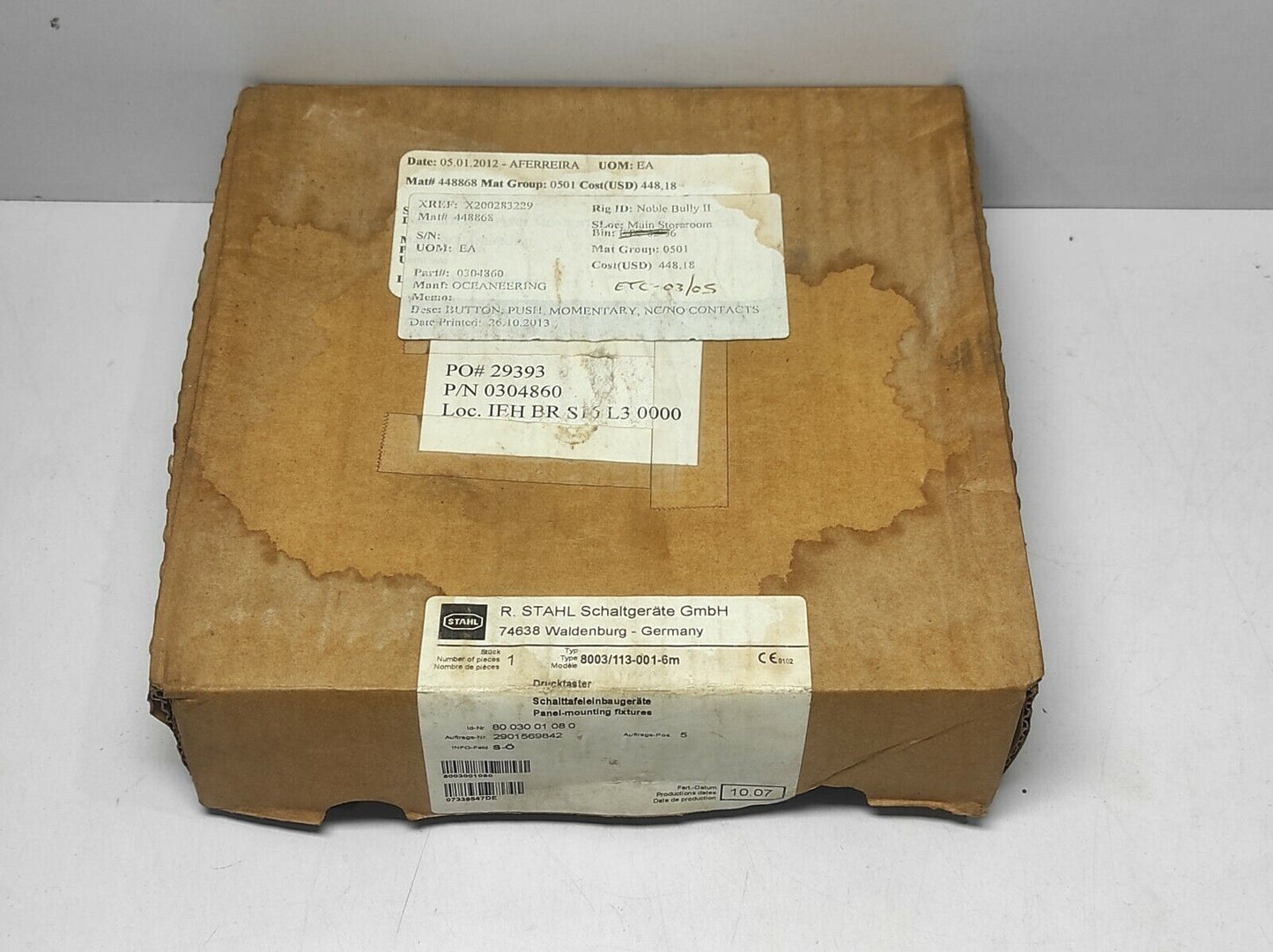 Stahl 8003/113-001-6m Momentary Pushbutton