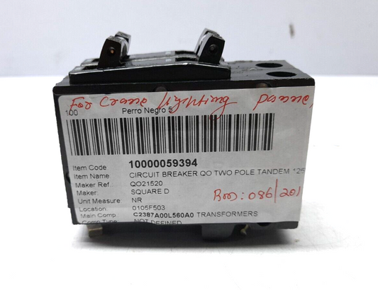 Square D QO21520 Circuit Breaker QO Two Pole Tandem 125V