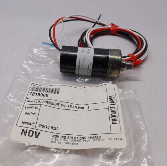 Whitman Controls P95-3-52L72 NOV National Oilwell Varco 7818900 Pressure Switch