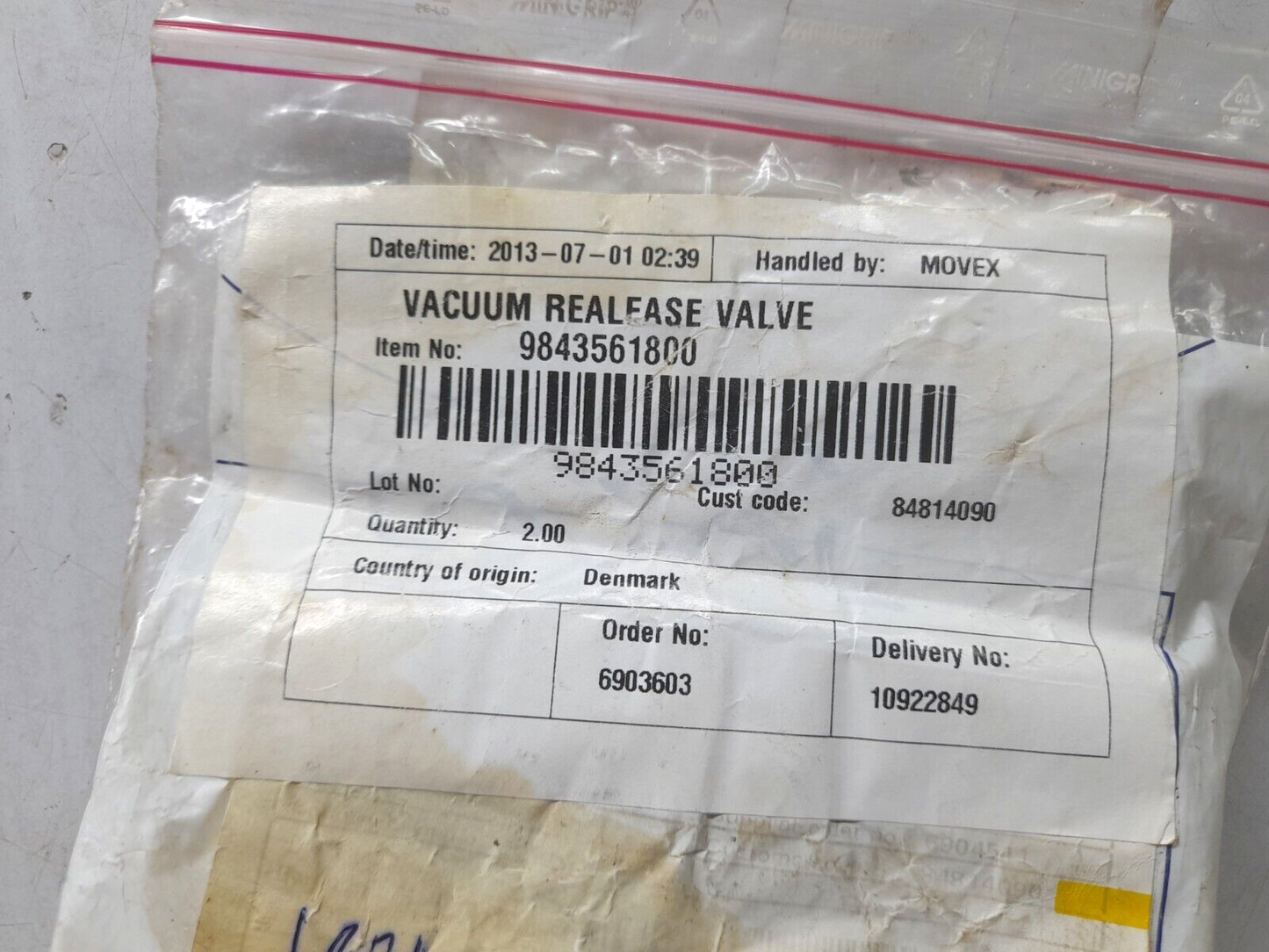 ALF 984.35310.00 Air Valve 3/8 In Bsp Brass 9843561800 Vacuum Release Valve