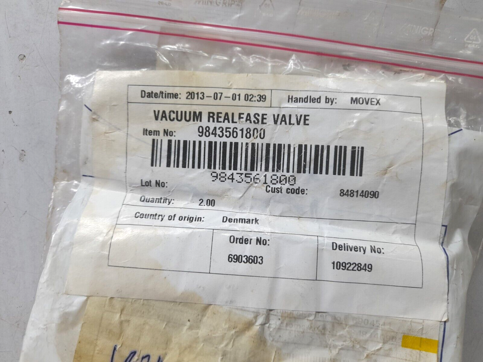 ALF 984.35310.00 Air Valve 3/8 In Bsp Brass 9843561800 Vacuum Release Valve