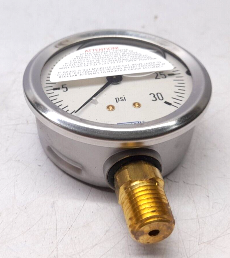 Wika 9767045 213.53 2.5” Pressure Gauge 0-30 PSI Conn ¼” NPT LM (1)