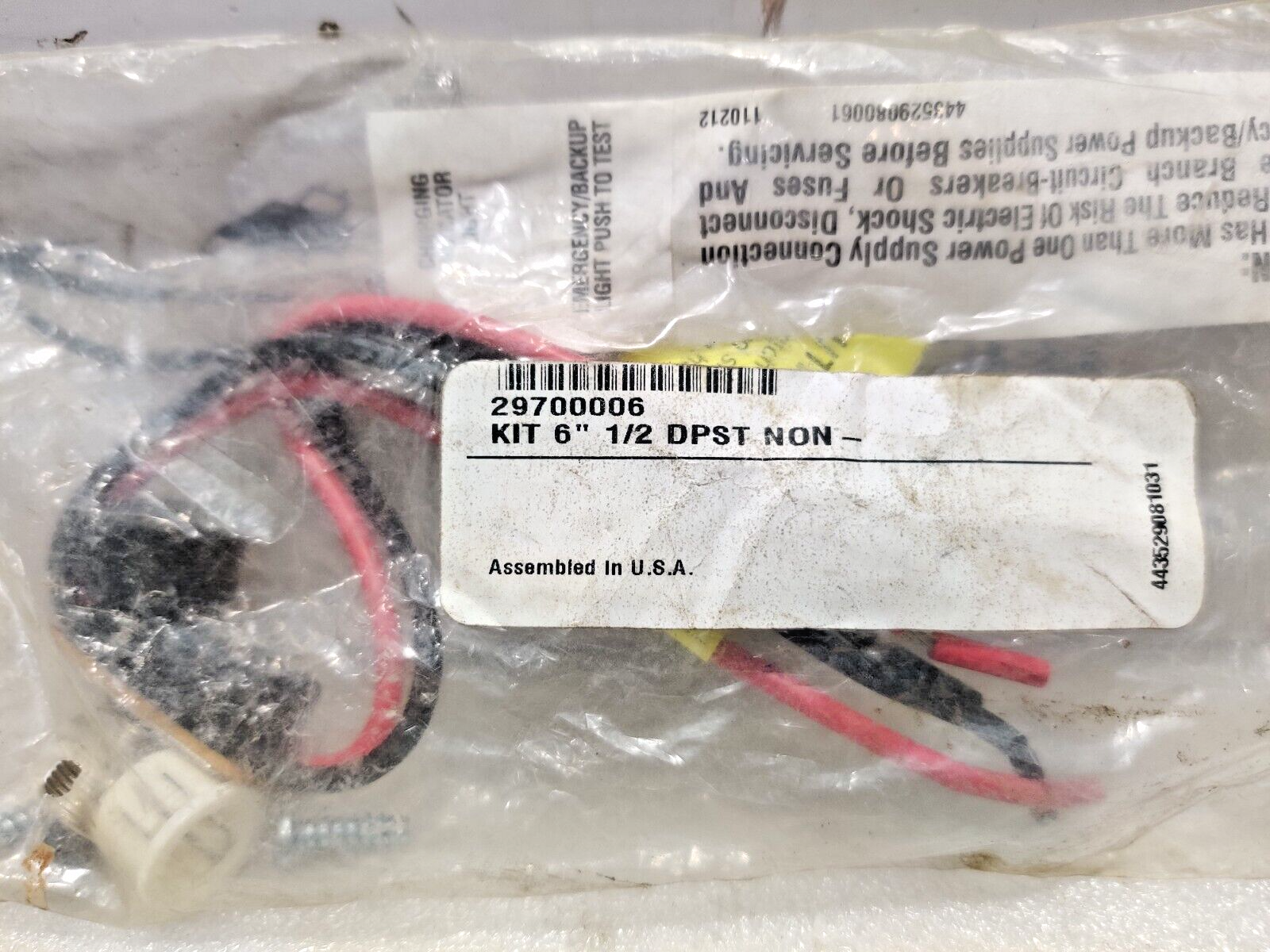 29700006 Kit 6” ½ DPST NON