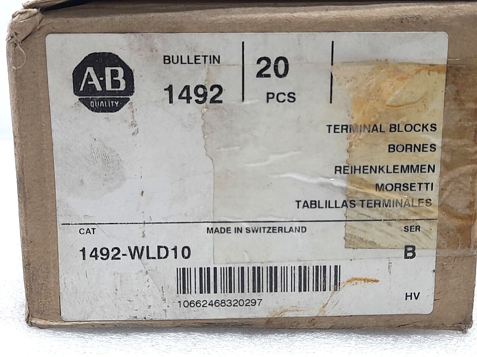 Allen Bradley 1492-WLD10 Ser B Terminal Blocks 20PCs/Lot