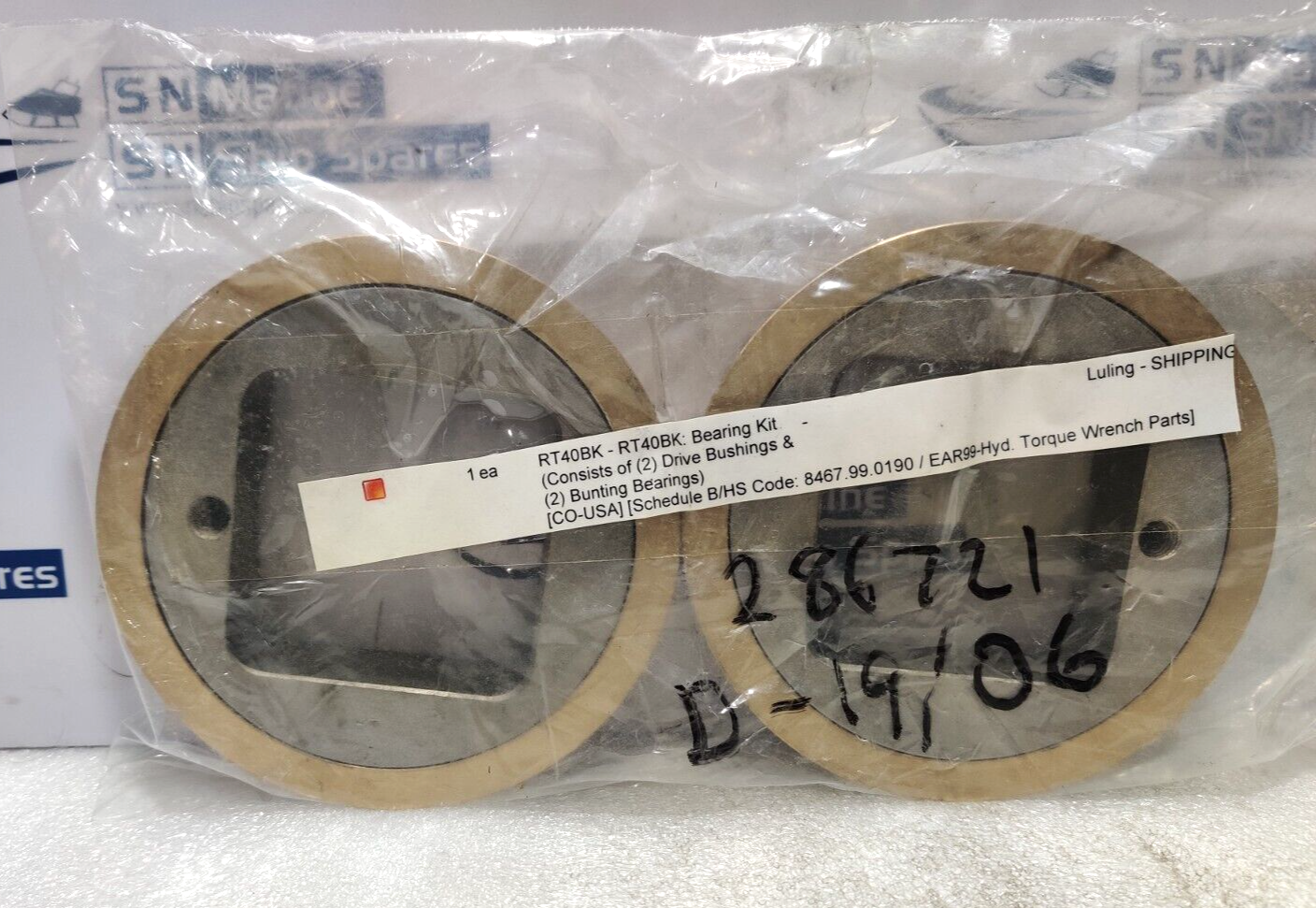 Torqlite RT40BK Two Drive Bushing Bearing Kit 2PCs In Lot