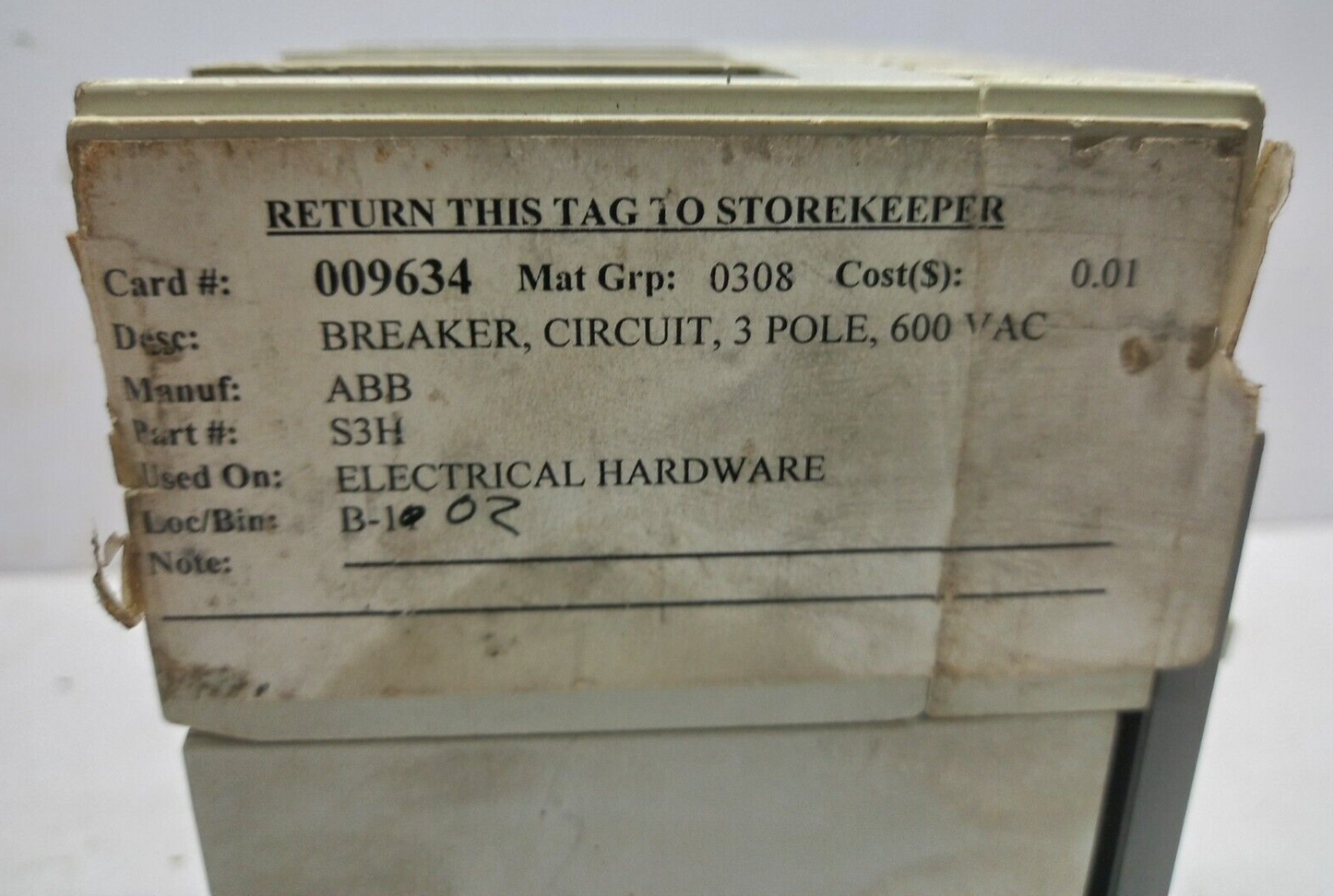 ABB S3H Circuit Breaker 40A 3P 600VAC 600VDC