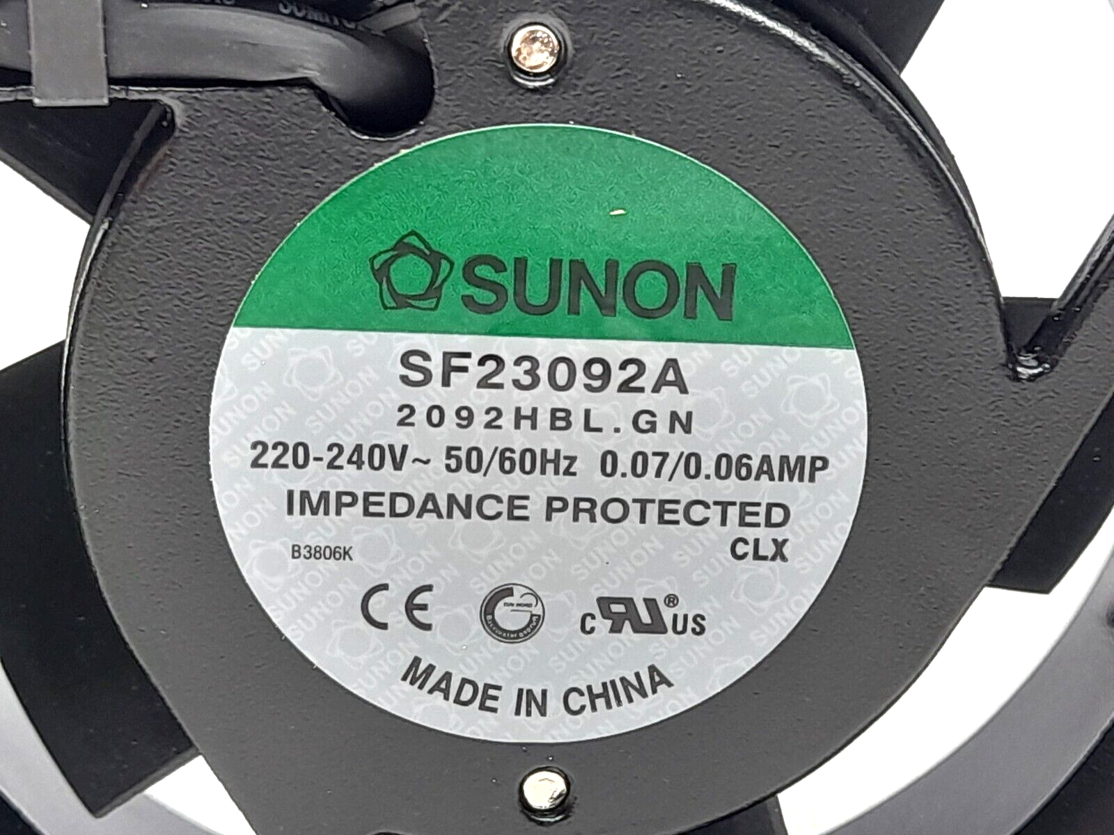 Sunon SF23092A 2092HBL.GN Axial Fan RS 544-0289 220-240V 50/60Hz 0.07/0.06A