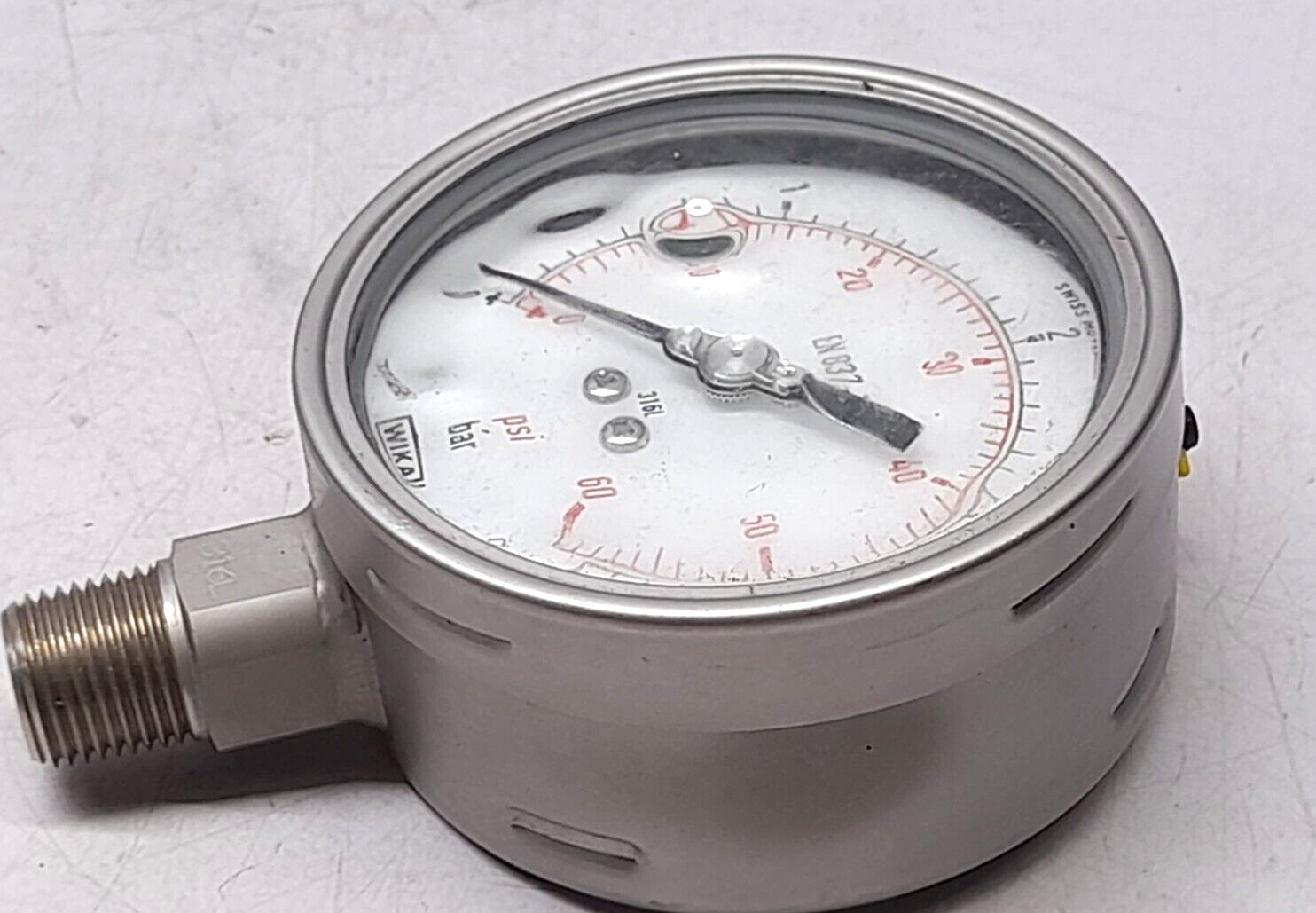 Wika 9050213 Pressure Gauge 232.50.100 ½ NPT 0-4 Bar 0-60 PSI (1 )