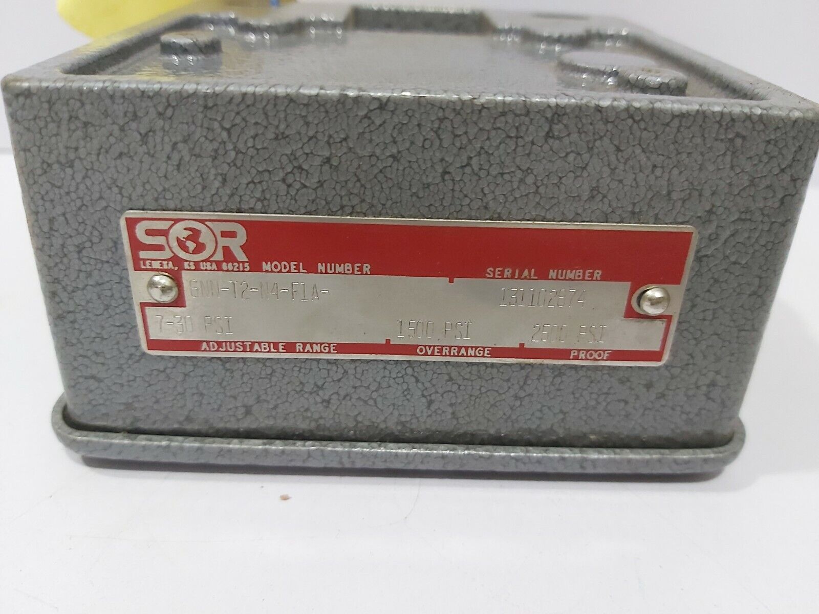 Sor 6NN-T2-N4-F1A Pressure Switch 7-30 Psi 6NNT2N4F1A Sor Control 