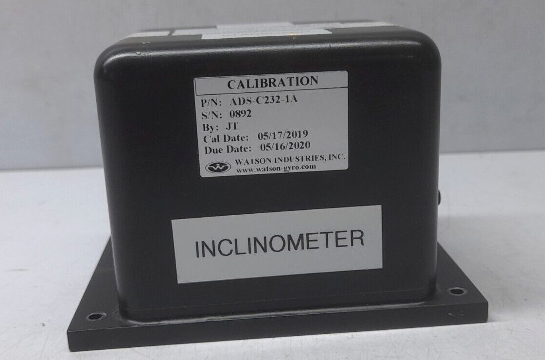 Watson Industries ADS-C232-1A Inclinometer / ADSC2321A / PWR: 15VDC